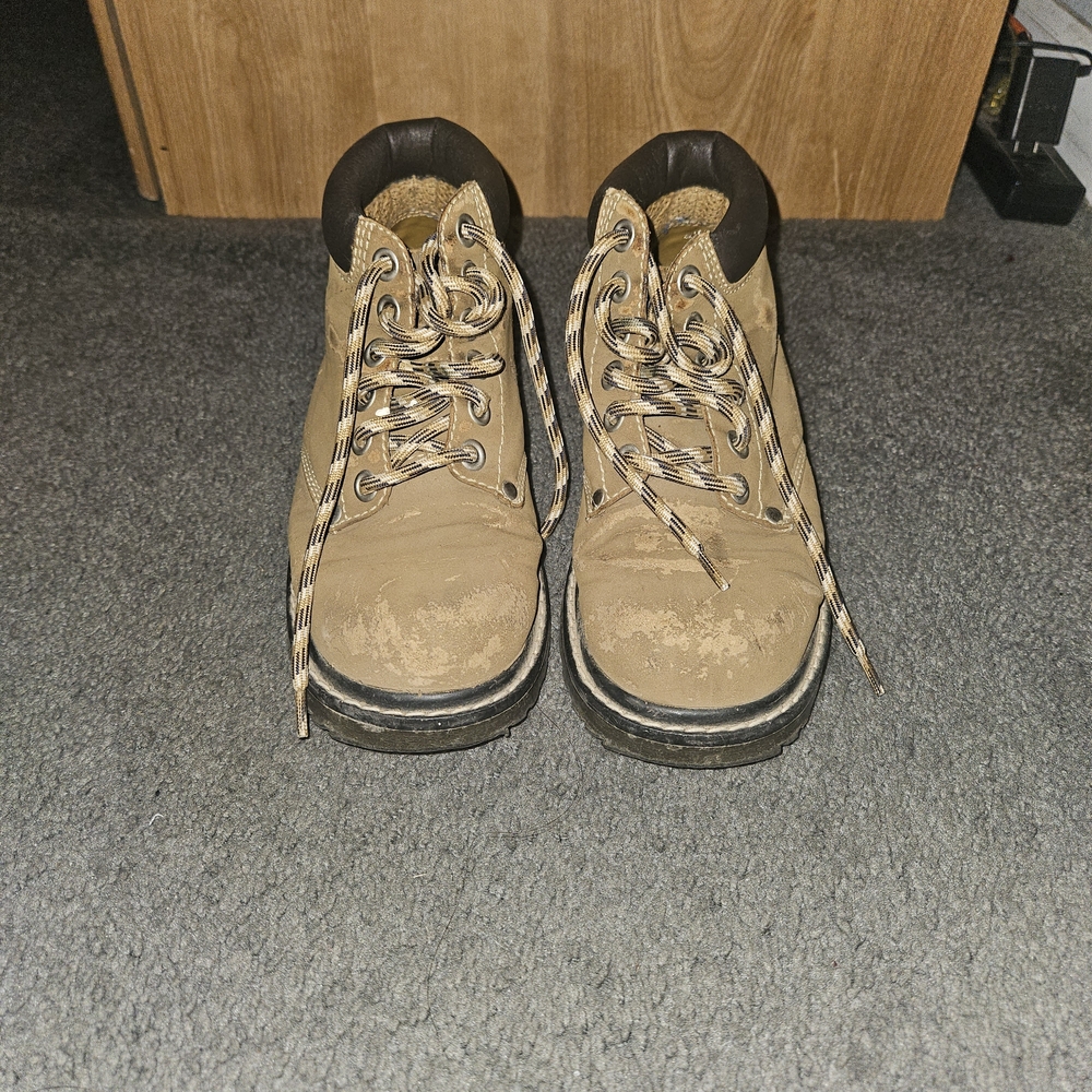Tan Lace-Up Boots